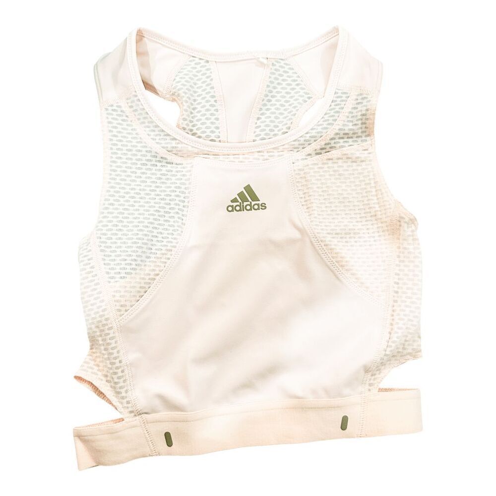 NWOT adidas Womens HEAT.RDY Cropped Running Tank Haze Coral-Size XS - Picture 6 of 7